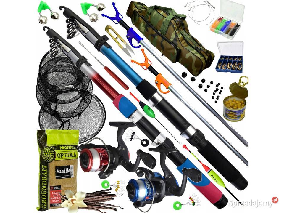 Zestaw Wędkarski początkujących DUŻY Akcesoria mazowieckie Warszawa sprzedam