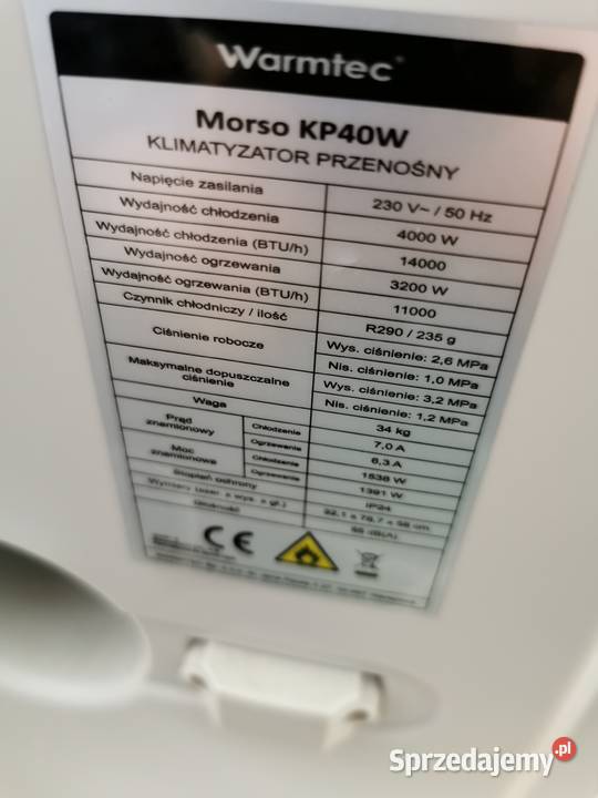 Sprzedam klimatyzator przenośny Warmtec Morso KP Poznań
