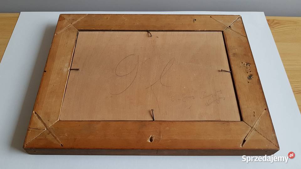 Stara grafika Cuxhaven UM 1840 w ramie z lustrem Dąbrowa Górnicza