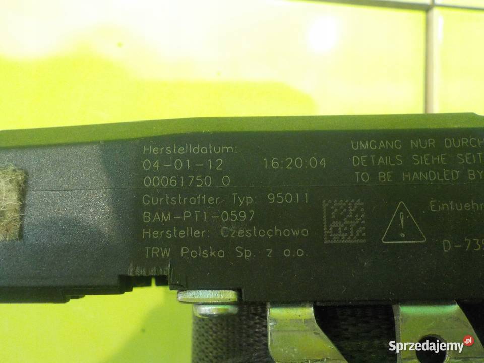 SMART FORTWO II 451 LIFT 12r pas bezpieczenstwa Suków