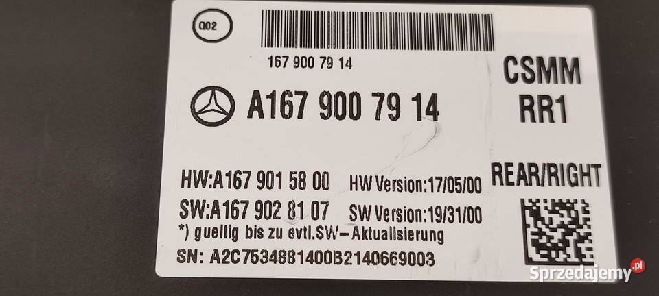 MERCEDES GLE53 W167 MODUŁ FOTELA A1679007914 Części samochodowe sprzedam