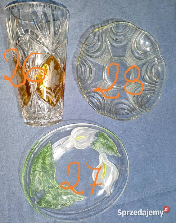 Zestaw szkła kryształowego wazon półmisek talerz