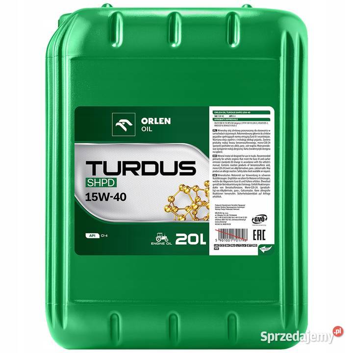 OLEJ TURDUS20L HIPOL 6 20L HYDROL 20L Oleje silnikowe mazowieckie Siedlce