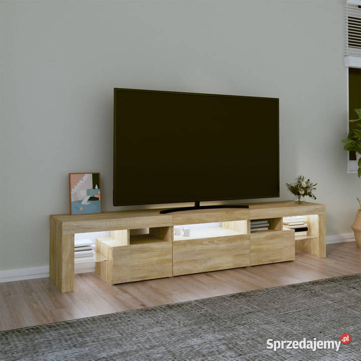 Szafka pod TV z oświetleniem LED dąb sonoma Warszawa sprzedam