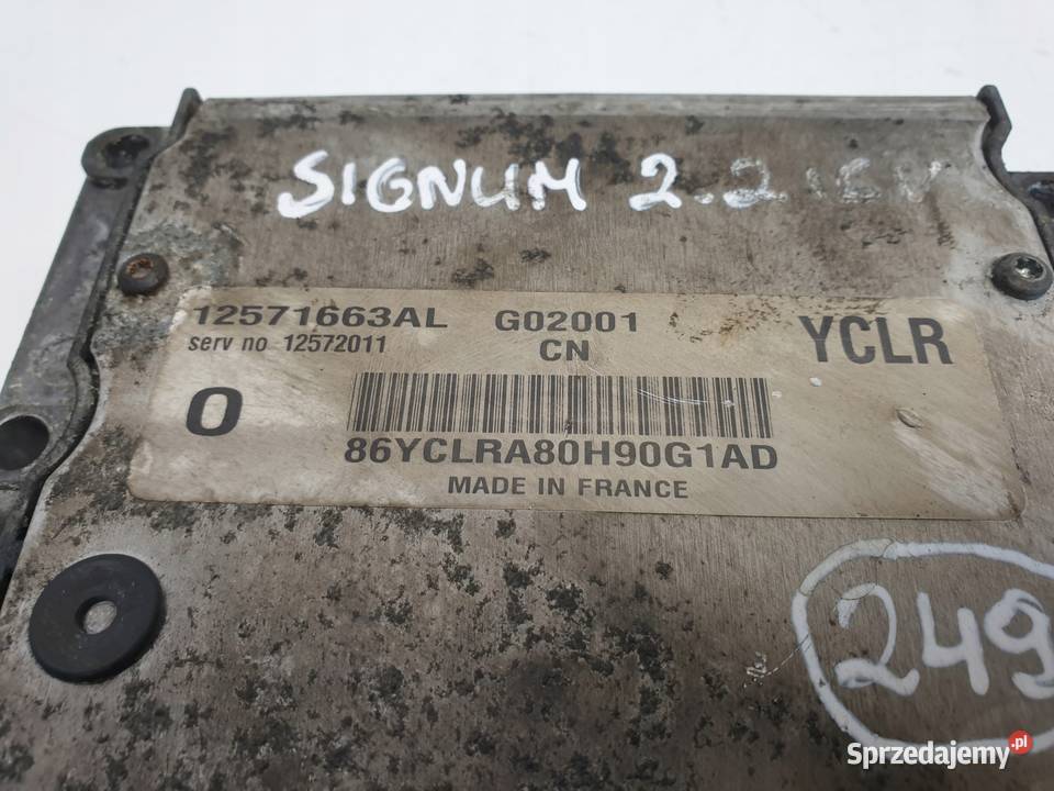 Opel Signum 22 16V STEROWNIK SILNIKA 12571663AL Chełm