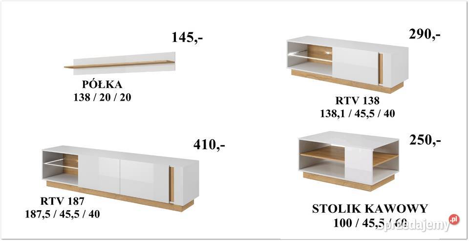 Komoda Arco front biały połysk 90cm Gliwice