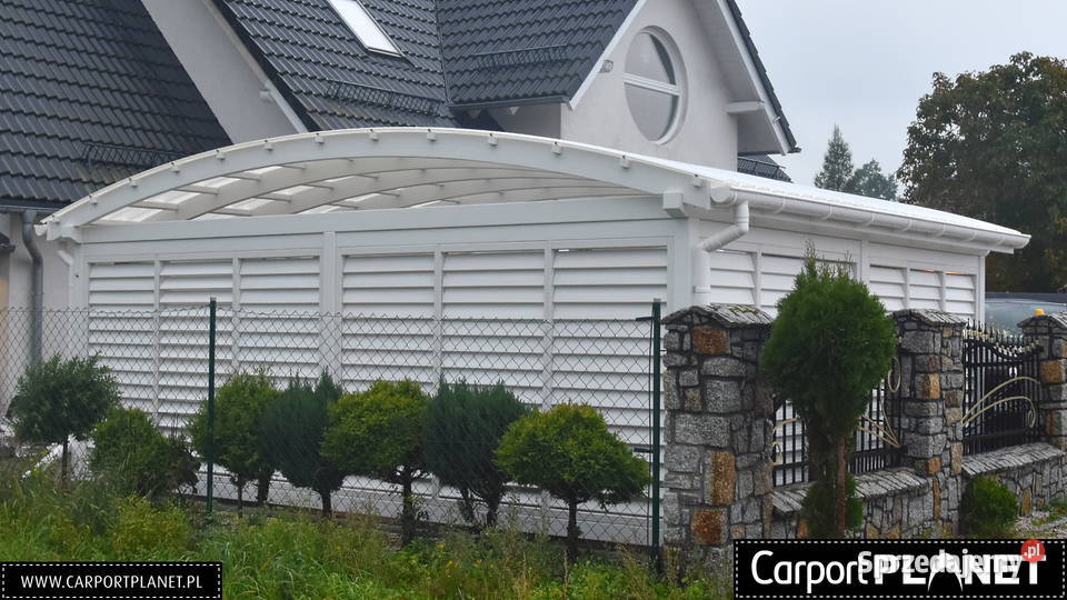 Wiata drewniana carport zadaszenie samochodu Altany i wiaty Ogród Poznań