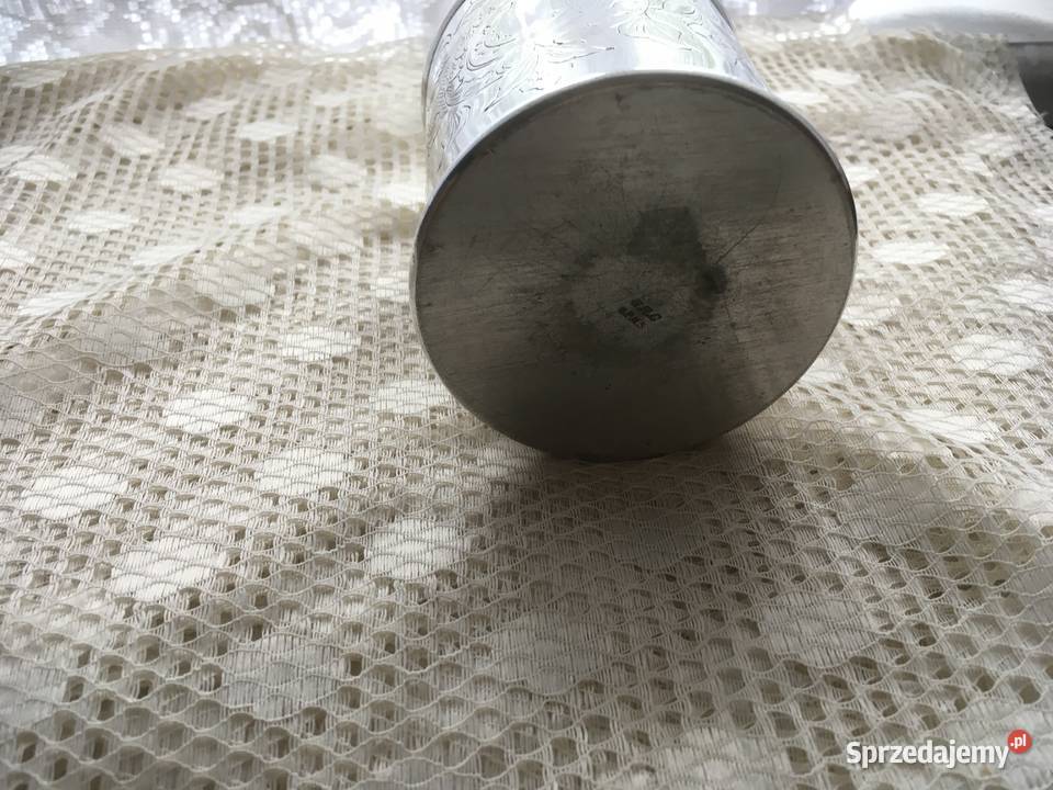 Pojemnik na tabakę herbatę tytoń posrebrzany małopolskie Kraków