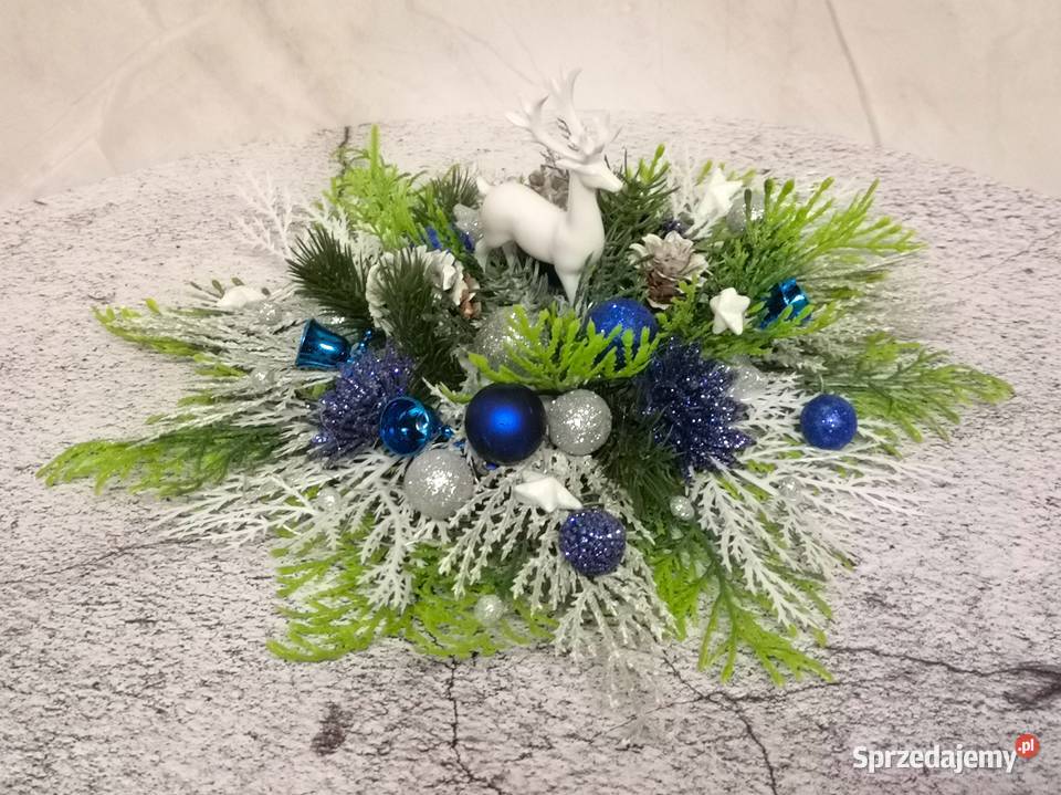 Podświetlany stroik zimowy z figurką jelenia Kielce