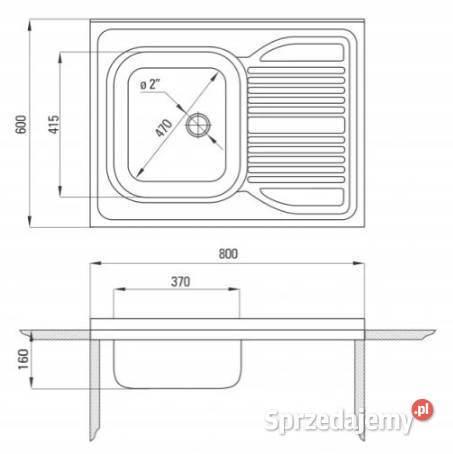 Zlewozmywak jednokomorowy nakładany 80x60 Deante