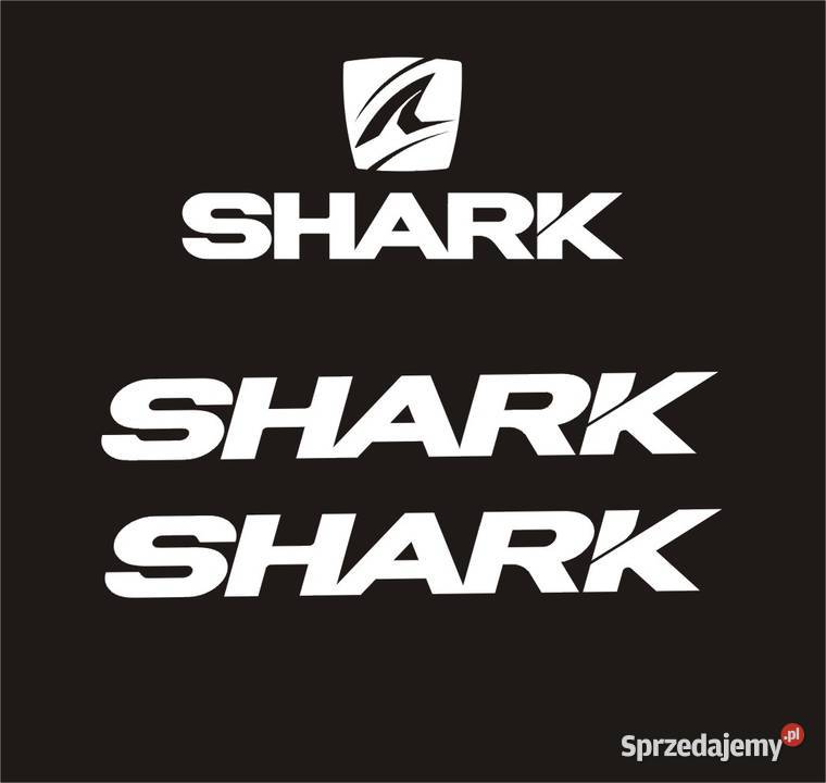 Obserwuj SHARK białe naklejki na kask Kraków