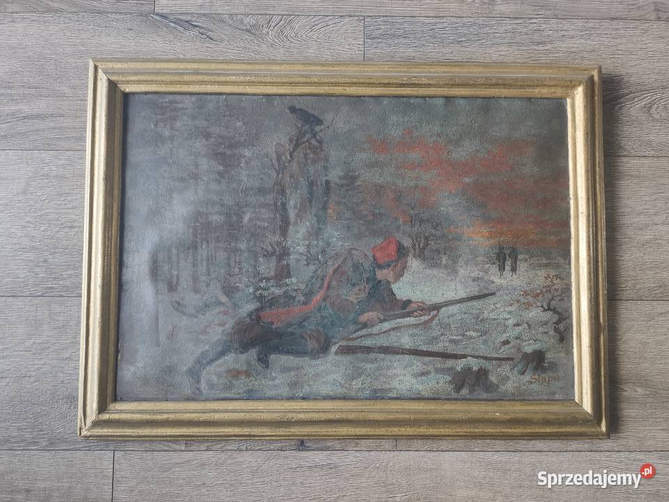 Obraz scena wojenna 66x48 okazja Bolesławiec