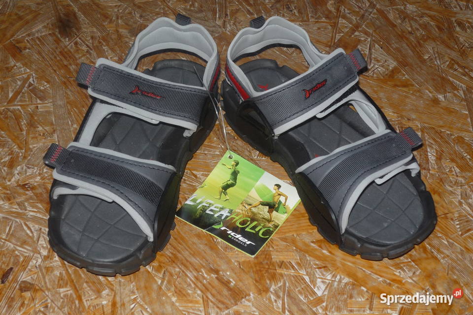 Oryginalne sandałki RIDER 36 czarnyszaryczerwony Zielonka