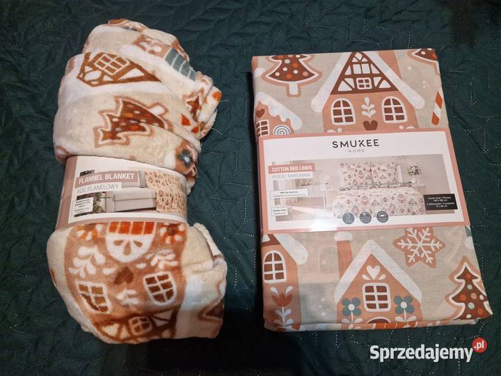 NOWY Koc świąteczny flanela piernikowe Wrocław sprzedam