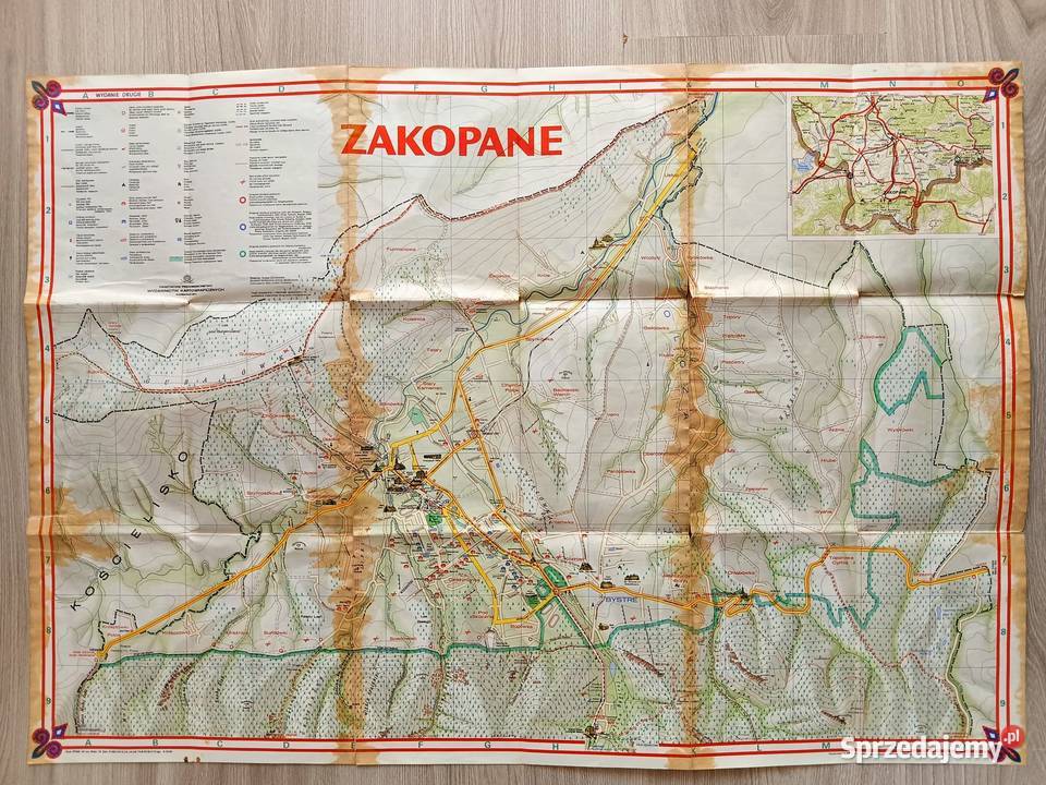Plan Zakopanego Plan Miasta Zakopane PRL małopolskie