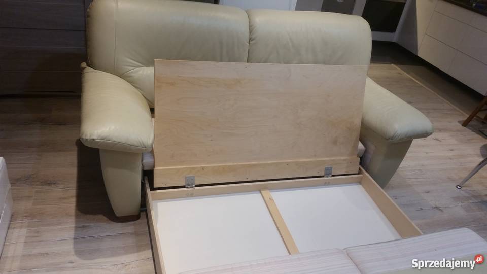 Skórzana sofa dwuosobowa z funkcją spania sprzedam