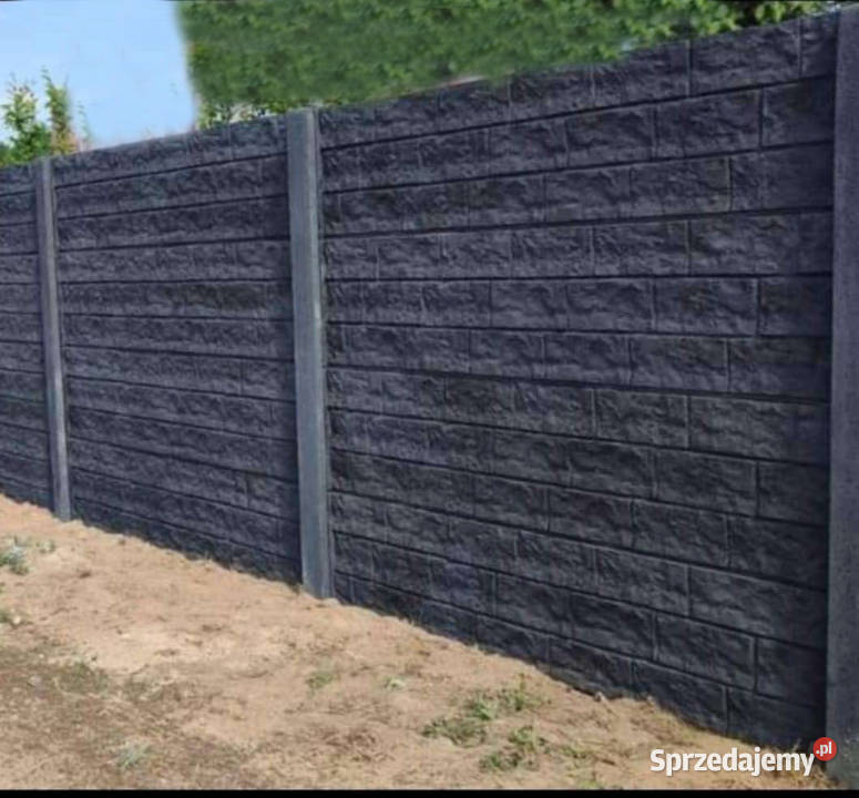 Nowoczesny Styl Ogrodzenia Betonowego Grafit Nisko