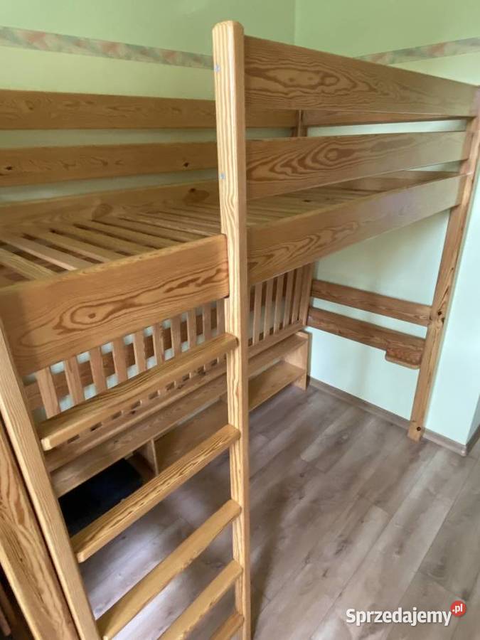 Wyjątkowe drewniane łóżko piętrowe dolne