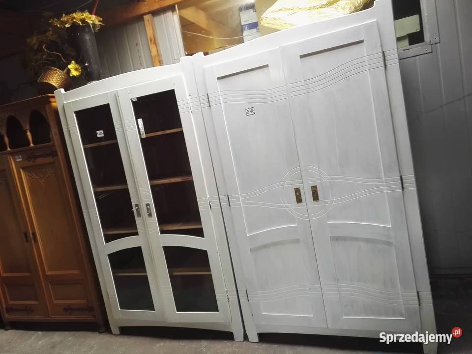 Biblioteka i Szafa bielone z pełnego drewna Kozy