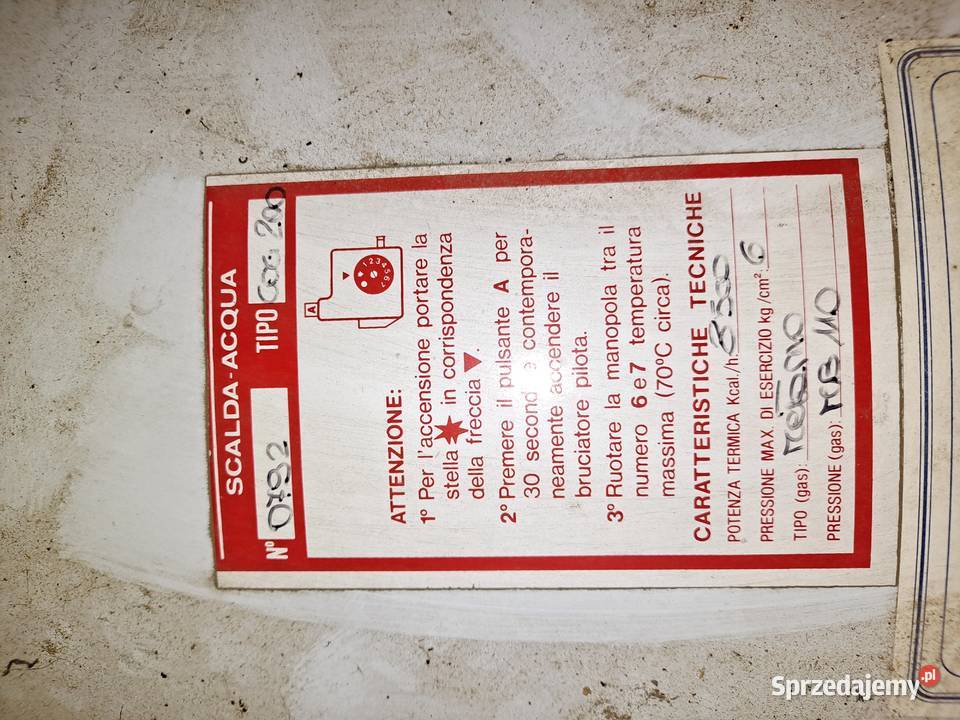 Terma gazowa 150l firmy LIko Pozostałe Lublin