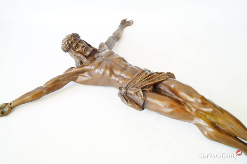 Figura z brązu pasyjka JEZUS CHRYSTUS piękna Gizałki