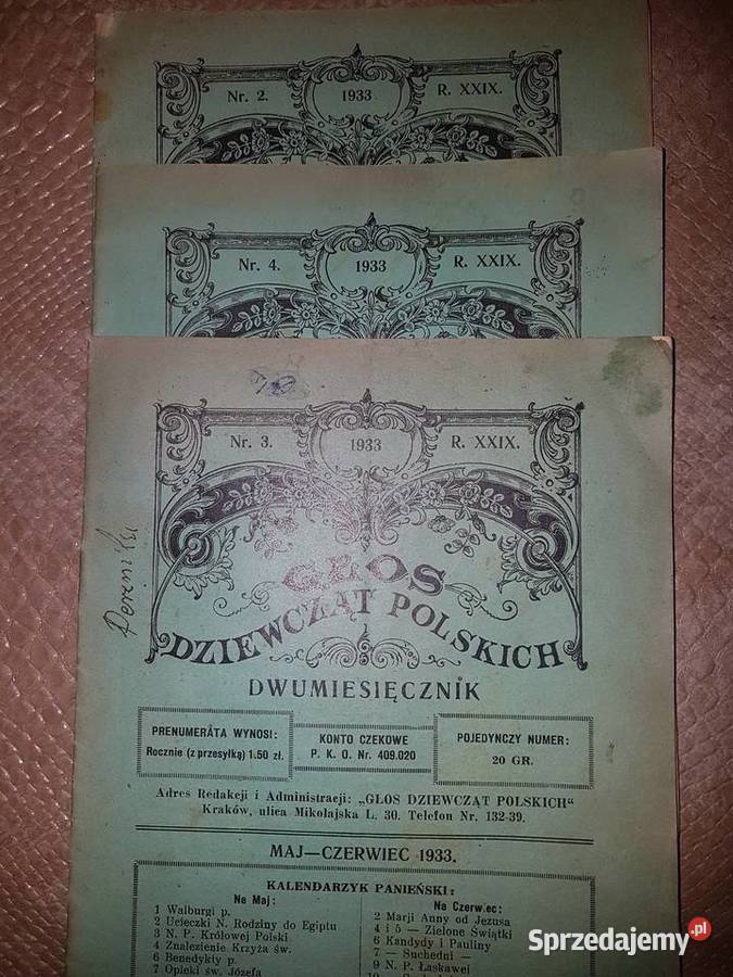 Głos Dziewcząt Polskich 1933 r Antykwariat Sejny