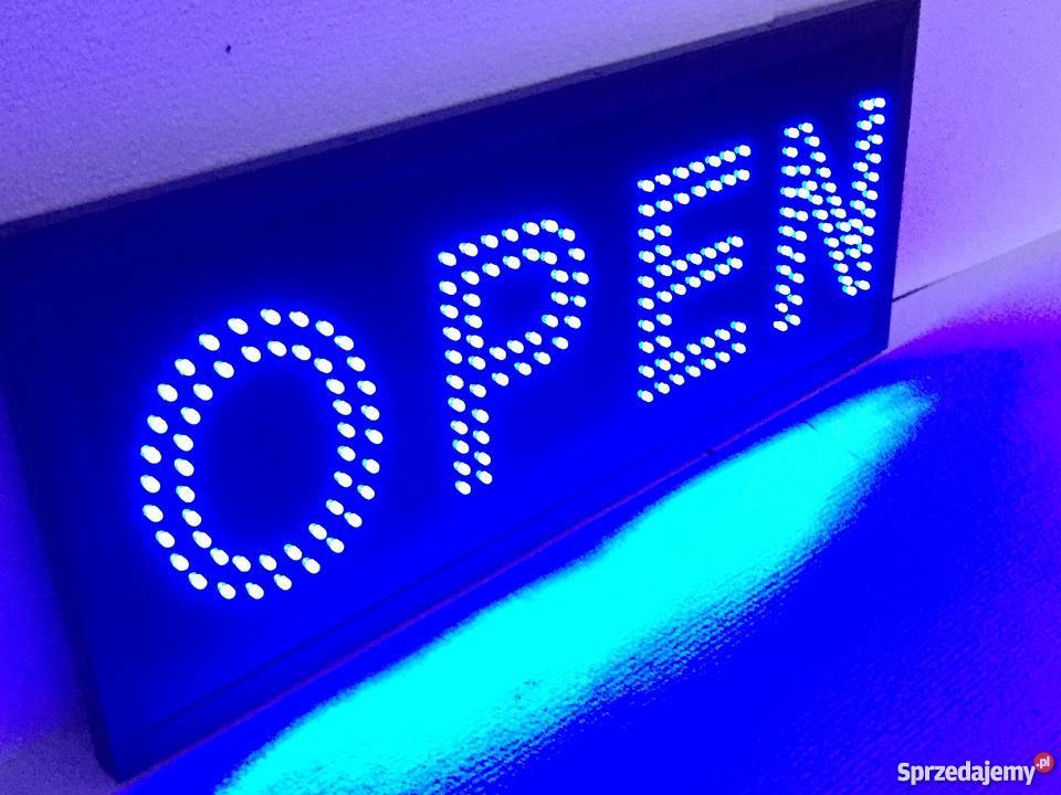 LED szyld reklama OTWARTE 77 NOWA producent Pomiechówek
