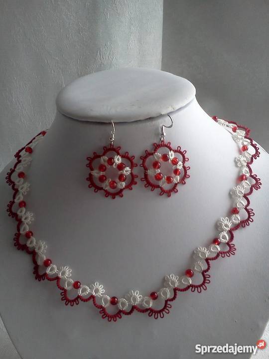 Komplet biżuterii frywolitkowej Ozdoby