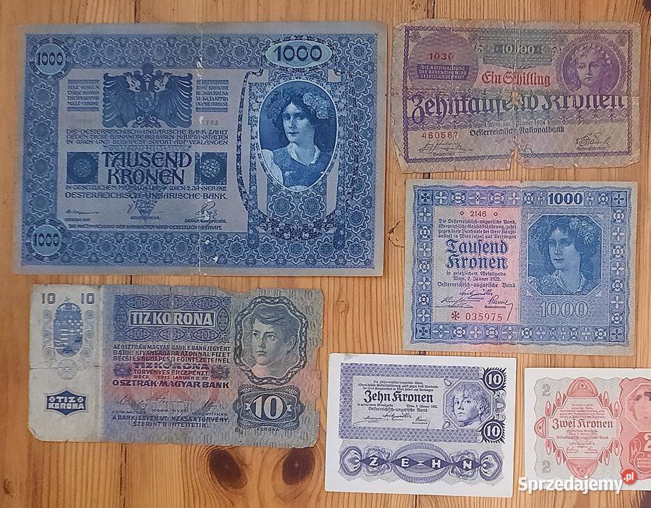 Zestaw Banknotów Austro Węgry x 8 sztuk