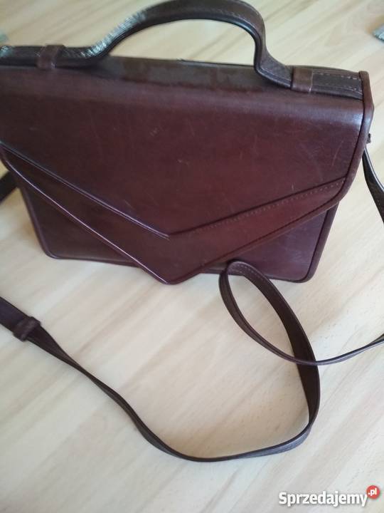 Torebka skórzana bordowa