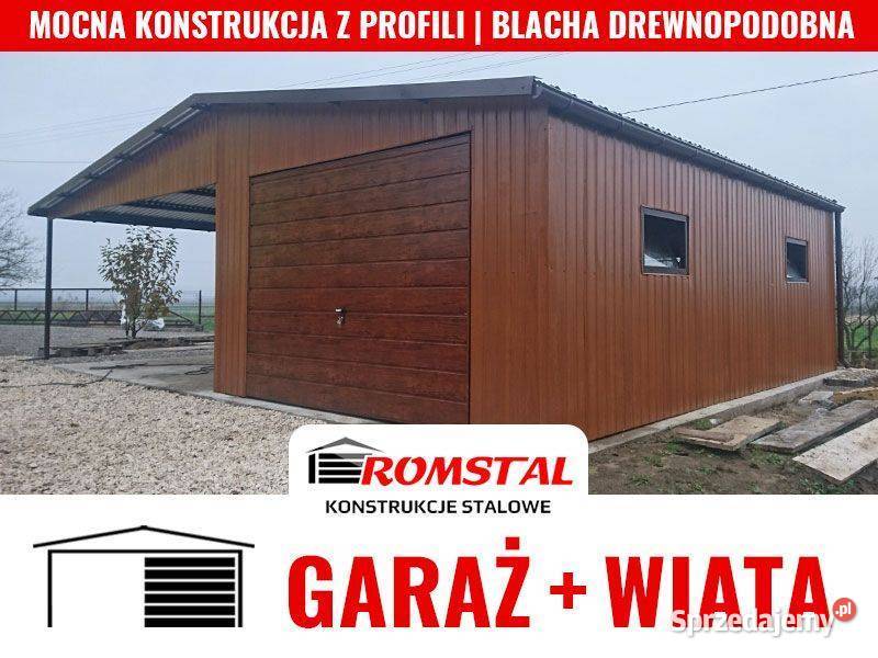 Garaż Blaszany z ZADASZENIEM BOCZNYM Garaże podkarpackie Cieszanów