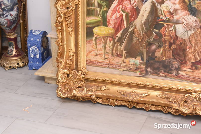 Obraz Olejny Arystokracja Obraz w Bogatej Złotej sprzedam