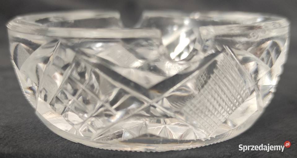 Mała popielniczka kryształowa kryształ szkło PRL
