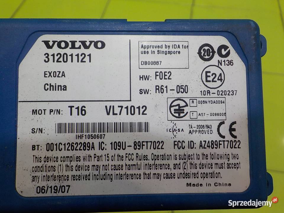 VOLVO XC90 I LIFT 24 D5 07r modul sterownik mazowieckie Suków