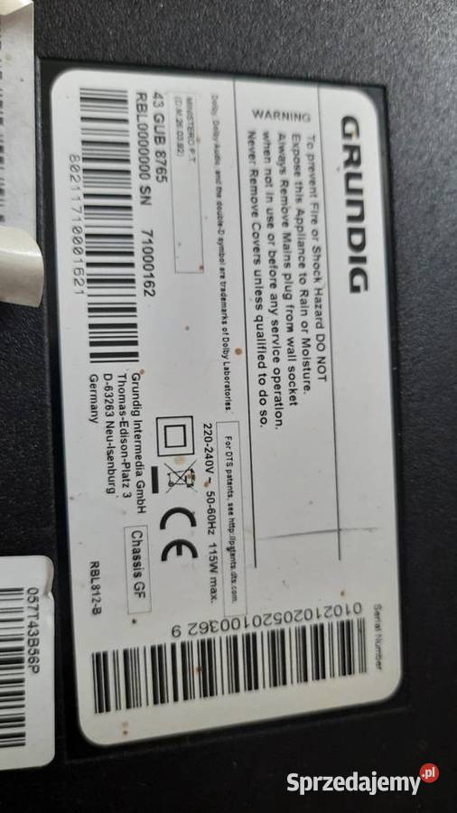 Grundig 43GUB8765 zbita matryca uhd4k LED Sosnowiec