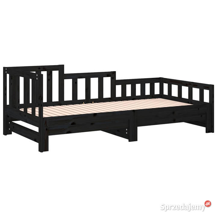 Łóżko rozsuwane czarne 2x90x200 lite drewno sprzedam