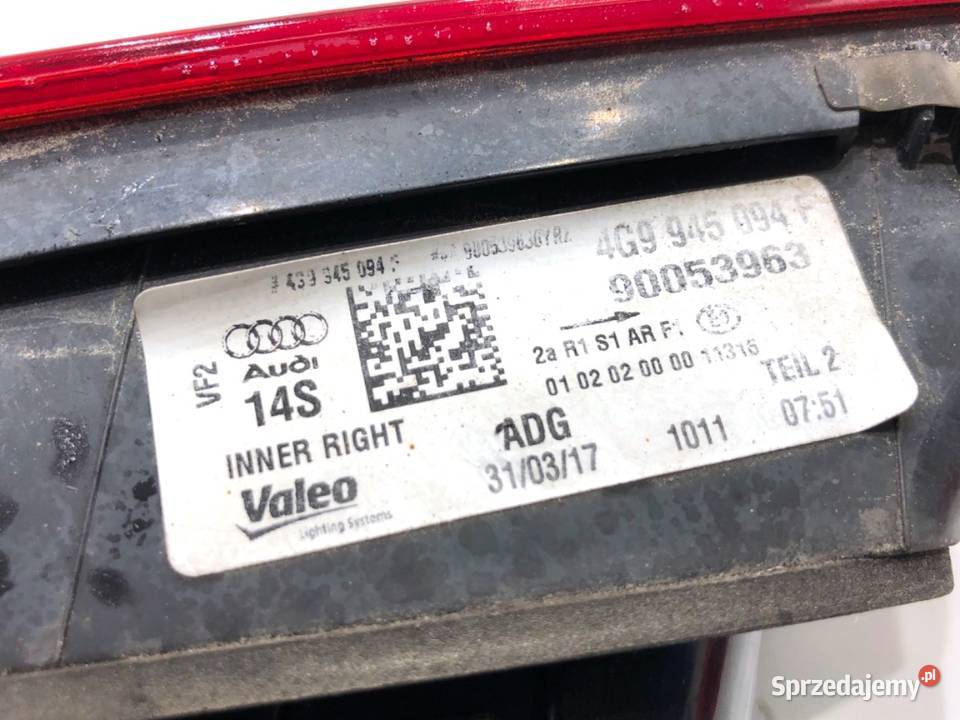 LAMPA TYŁ PRAWA WEWNĘTRZNA AUDI A6 C7 4G9945094F podkarpackie