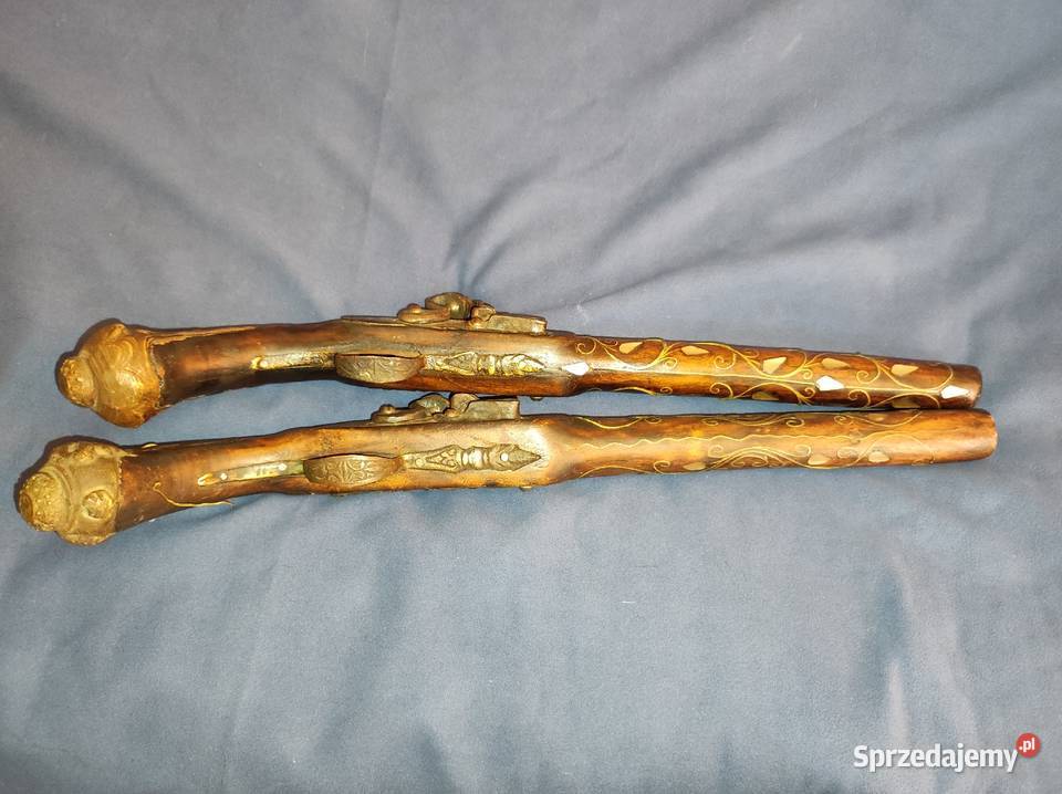 Pistolety skałkowe duże zdobne Wrocław sprzedam