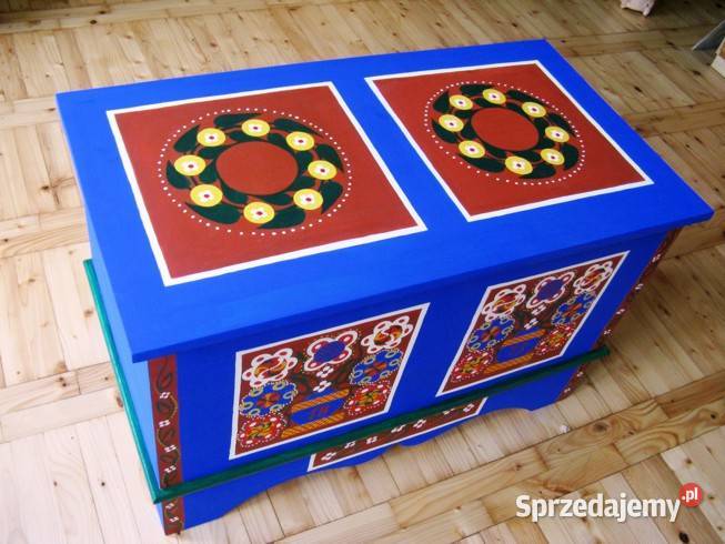 Skrzynia recznie malowana posagowa 50cm Opole