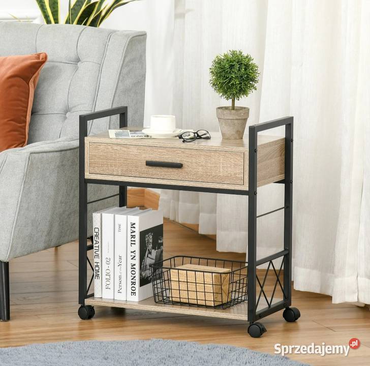 Stolik do serwowania z szufladą w stylu