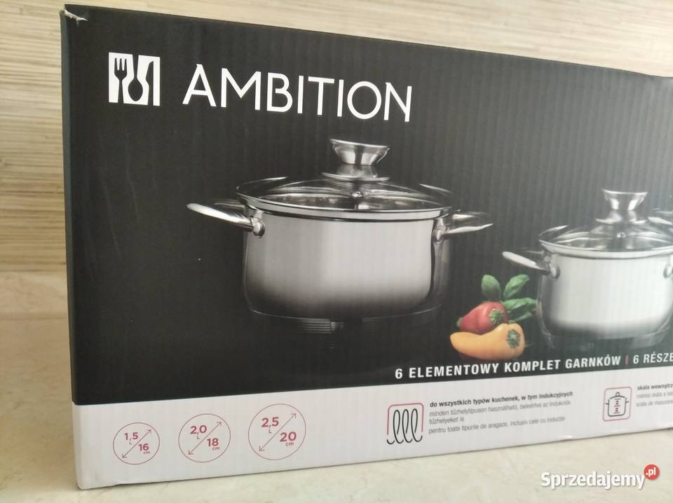 NAJTANIEJ Zestaw Garnków Ambition Lea 6 el śląskie Zabrze sprzedam