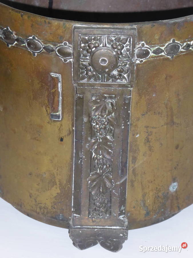 Antyczna Donica z brązu Secesja motyw winorośli dolnośląskie Wrocław