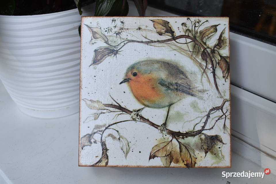 Szkatułka pudełko rękodzieło decoupage mazowieckie