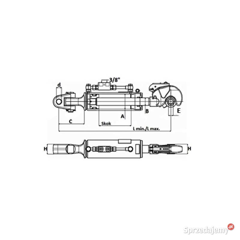 Łącznik hydrauliczny kat 3 650910 mm z główką Kamionna