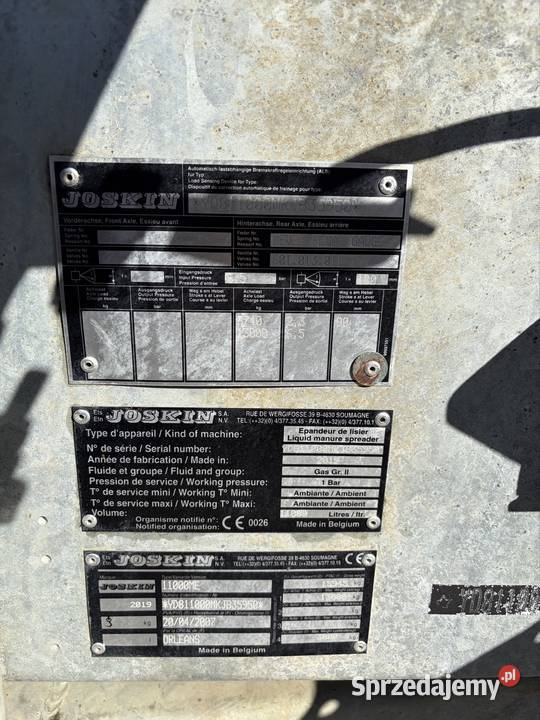 Beczkowóz Joskin 11000 litrów Modulo 2 beczka Joskin Myszyniec