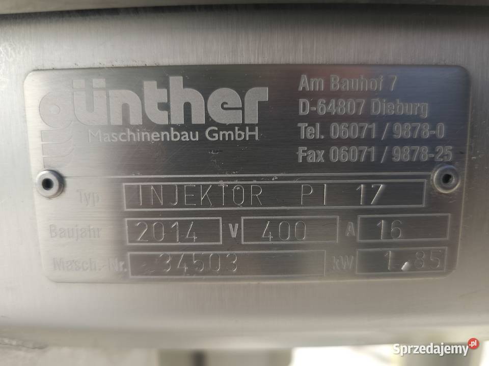 Nastrzykiwarka do mięsa Gnther PI 17 2014r