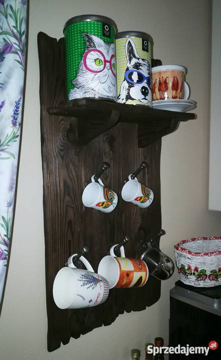 Wieszak drewniany vintage rustykalny loft 72cm Krasów