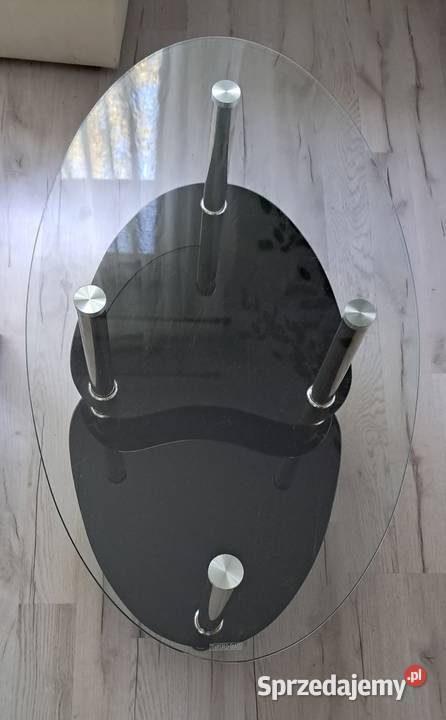 Okrągły stolik szklany dwupoziomowy 90x50x50 Stoły Gdynia sprzedam