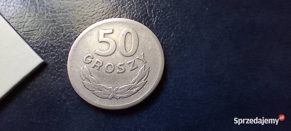 Stare monety 50 groszy 1949 PRL Polska skrętka Lesko
