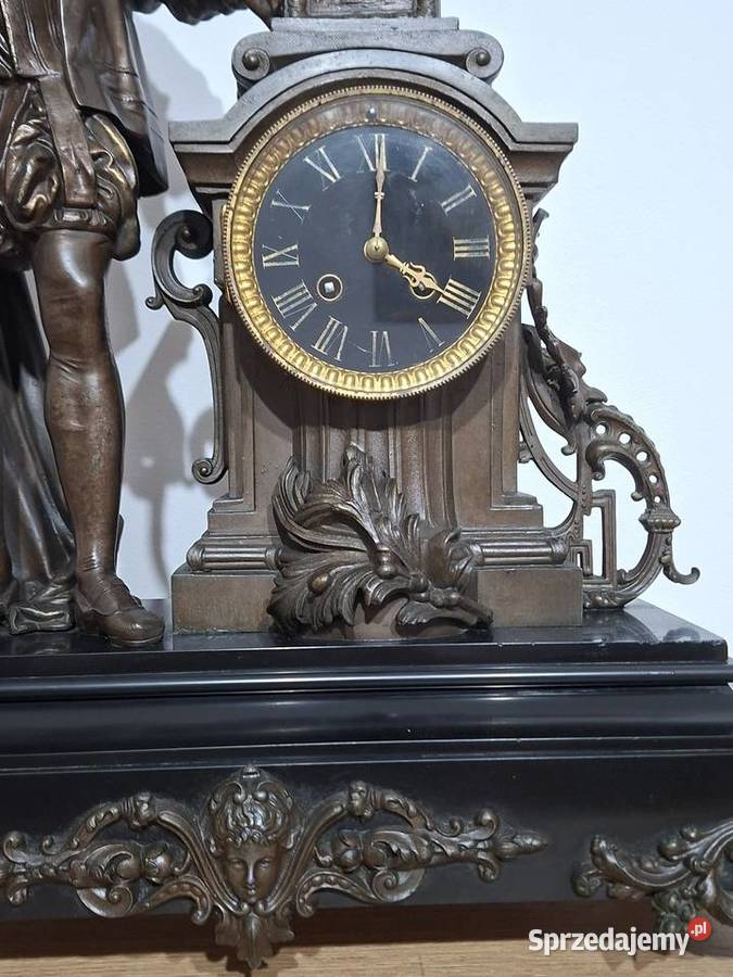 Kominkowy zegar marmurowy francuski Rzeszów